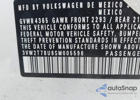 2025 Volkswagen Jetta Gli 2.0T Autobahn из США, поврежденный, VIN 3VW2T7BU8SM005596